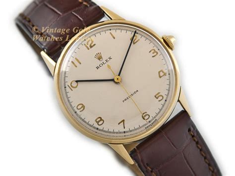 rolex 3745|ROLEX Ref 3745 18k Gold Precision Vintage Watch c.1949 .